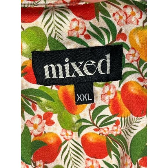 MIXED by NASRIN Sz XXL 2xl Apple Print Zip Front Jumpsuit Coverall - Picture 3 of 6